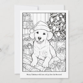 Arte de Navidad de Perro Retriever Dorado Adorable