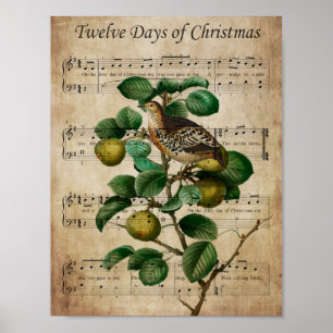 Arte de Navidad para pared - Perdiz en un peral