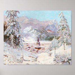 Arte de Navidades de invierno bávaros vintage