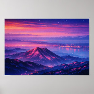 Arte de neón de paisaje fotográfico editado