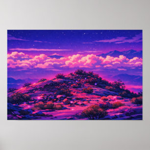 Arte de neón de paisaje fotográfico editado