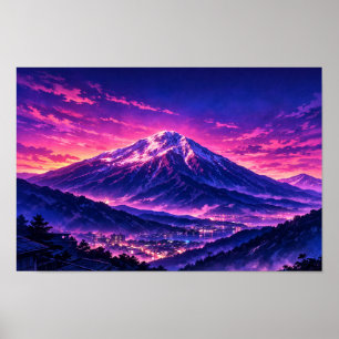 Arte de neón de paisaje fotográfico editado