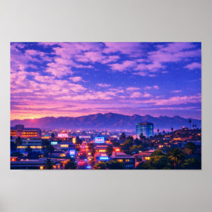 Arte de neón de paisaje fotográfico editado