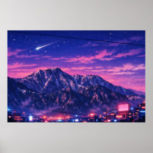 Arte de neón de paisaje fotográfico editado (HG)