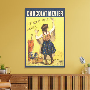 Arte de niña francesa de Chocolat Menier vintage 1