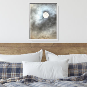 Arte de nubes coloridas de luna llena