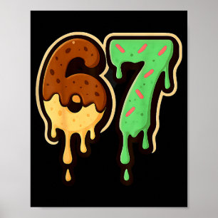 Arte de número de goteo de helado de estilo postre