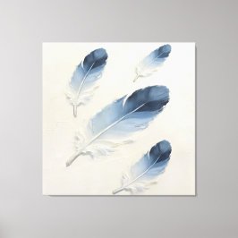 Arte de óleo de pluma azul texturizado impasto mod