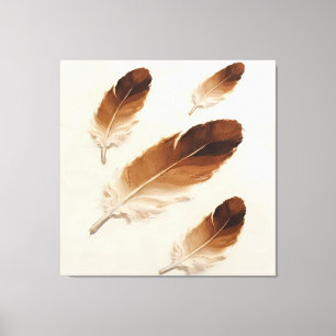 Arte de óleo de pluma marrón texturizado impasto m