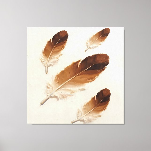 Arte de óleo de pluma marrón texturizado impasto m (Anverso)