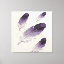 Arte de óleo de pluma púrpura texturizada impasto