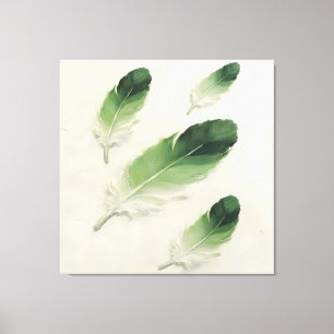 Arte de óleo de pluma verde texturizado impasto mo