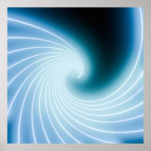 Arte de onda de línea de neón azul brillante