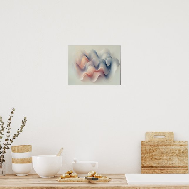 Arte de Ondas abstractas minimalistas - Gradiente  (Cocina)