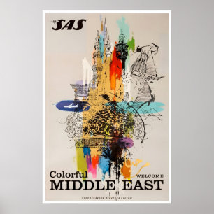 Arte de Oriente Medio Cartel de viaje SAS Oriente