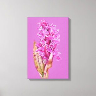 Arte de orquídea flor púrpura rosa impresión en li