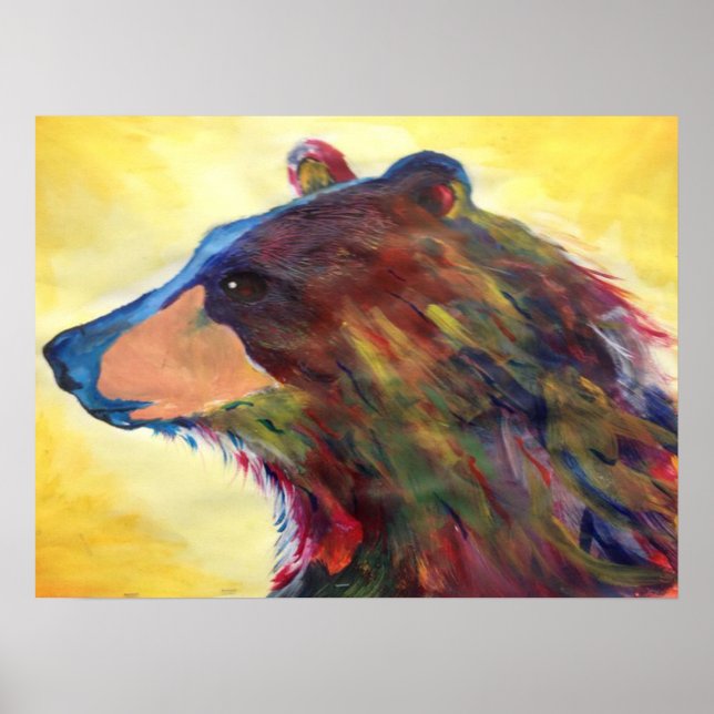 Arte de oso abstracto colorido (Frente)