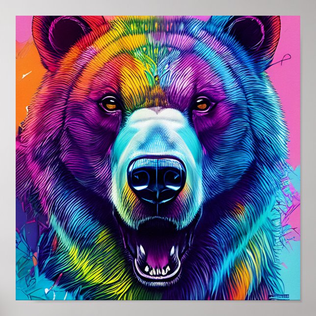 arte de oso colorido (Frente)