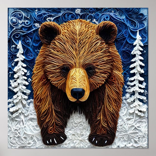Arte de oso grizzly (Frente)