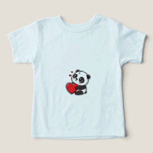 Arte de oso panda kawaii feliz y lindo con corazón