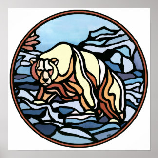 Arte de oso polar Imprimir decoración de hogar tri