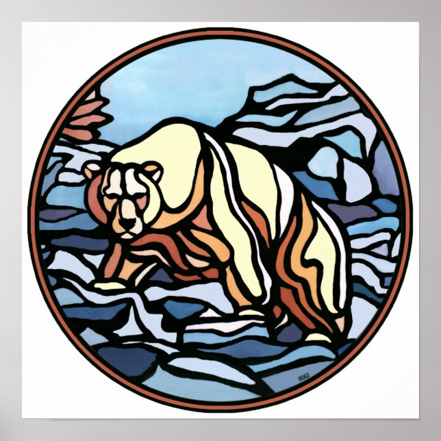 Arte de oso polar Imprimir decoración de hogar tri (Frente)