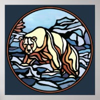 Arte de oso polar Imprimir decoración de hogar tri