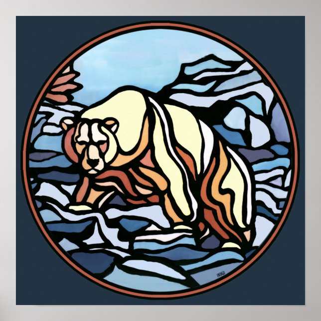 Arte de oso polar Imprimir decoración de hogar tri (Frente)