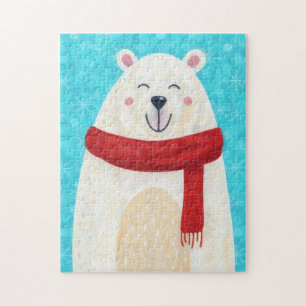Arte de Oso Polar Lindo Rompecabezas de Navidad