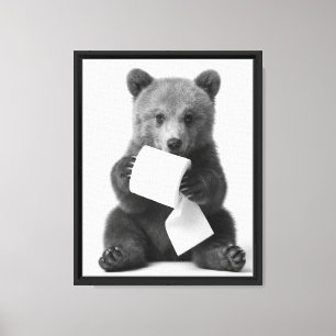 Arte de Oso Salvaje Sosteniendo Papel Higiénico Di