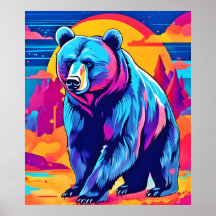 Arte de oso vibrante