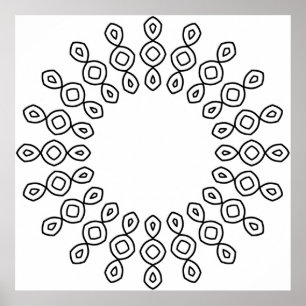 Arte de página para colorear mandalas geométricos