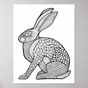 Arte de páginas de color conejo