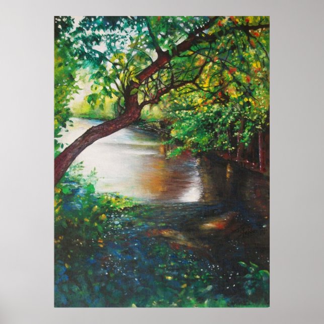 Arte de paisaje de los árboles del río (Frente)