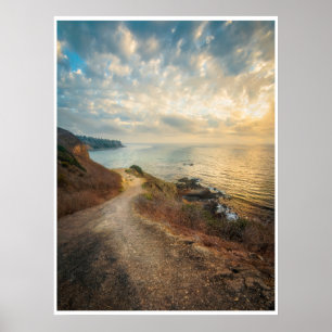 Arte de paisaje de puesta de sol en el camino cost