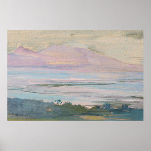 Arte de paisaje marino tropical pastel