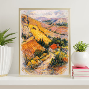 Arte de paisaje toscano   impresión de pintura del