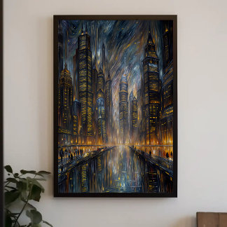 Arte de paisaje urbano futurista al estilo de Van
