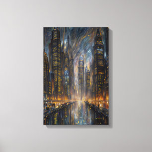 Arte de paisaje urbano futurista al estilo de Van
