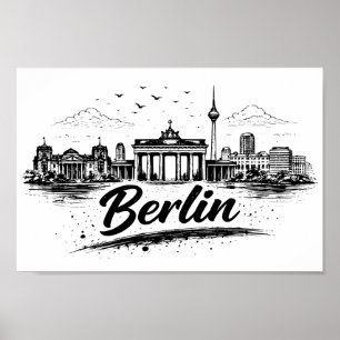 Arte de paisaje urbano minimalista de Berlín Alema