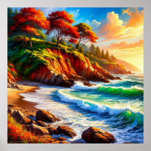 Arte de Paisajes Costeros para Decoración de Hogar