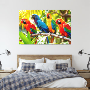 Arte de pájaros loros guacamayos coloridos