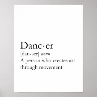 Arte de palabra de definición de bailarín
