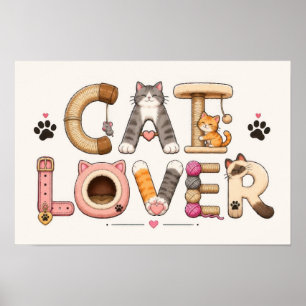Arte de Palabras Amante de Gatos