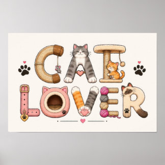 Arte de Palabras Amante de Gatos