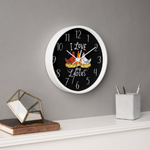 arte de palabras de amantes del pollo lindo Reloj 