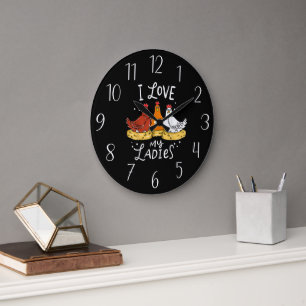 arte de palabras de amantes del pollo lindo Reloj
