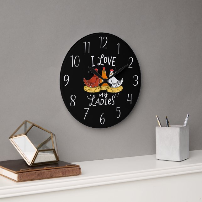 arte de palabras de amantes del pollo lindo Reloj  (Oficina)