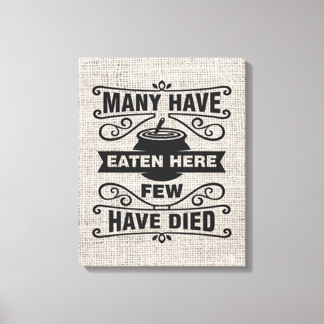 arte de palabras de cocina divertida faux Burlap (Anverso)