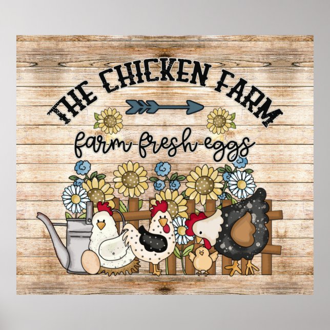 arte de palabras de granja de pollo en el país (Frente)
